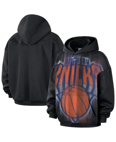 Nike Men's Black/ White New York Knicks Icon Practice Hoodie In Multi
