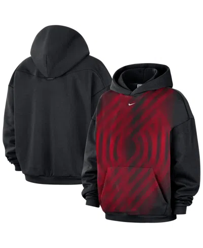 Nike Men's Black/ White Portland Trail Blazers Icon Practice Hoodie