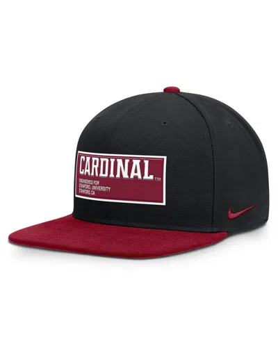Nike Men's Black/cardinal Stanford Cardinal 2025 On-field Patch Pro Dri-fit Snapback Hat