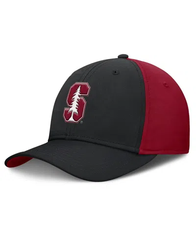 Nike Men's Black/cardinal Stanford Cardinal 2025 Sideline Rise Local Performance Flex Hat
