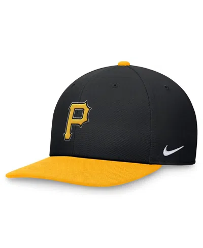 Nike Men's Black/gold Pittsburgh Pirates Evergreen Two-tone Snapback Hat In Black,gold