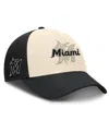 Nike Men's Black/natural Miami Marlins Statement Club Performance Adjustable Hat In Black