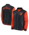 Nike Men's Black/orange Baltimore Orioles Authentic Collection Dugout Full-zip Bomber Jacket In Black