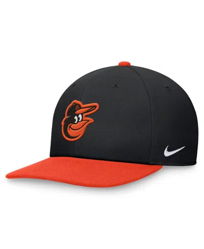 Nike Men's Black/orange Baltimore Orioles Evergreen Two-tone Snapback Hat In Black,orange