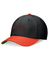 NIKE MEN'S BLACK/ORANGE SAN FRANCISCO GIANTS COOPERSTOWN COLLECTION REWIND SWOOSHFLEX PERFORMANCE HAT