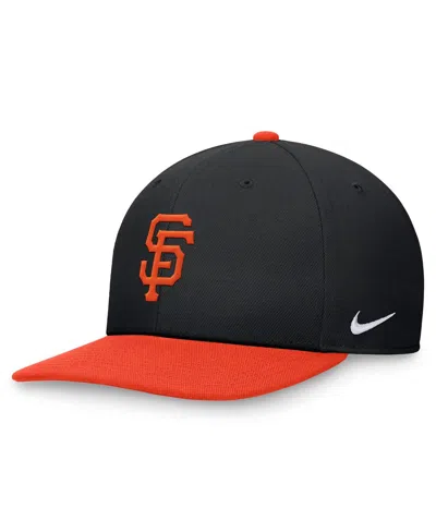 Nike Men's Black/orange San Francisco Giants Evergreen Two-tone Snapback Hat In Bk,teamorg