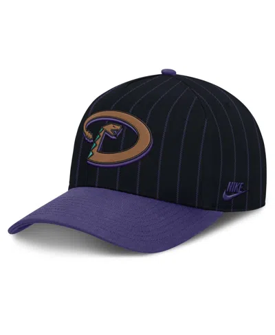 Nike Men's Black/purple Arizona Diamondbacks Cooperstown Rise A-frame Adjustable Hat In Black,purple
