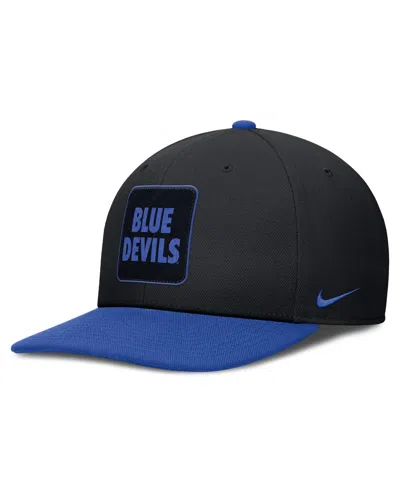 Nike Men's Black/royal Duke Blue Devils 2025 Sideline Campus Pro Local Snapback Hat In Multi