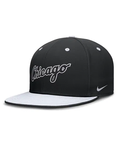 Nike Men's Black/white Chicago White Sox True Primetime Two-tone Performance Fitted Hat