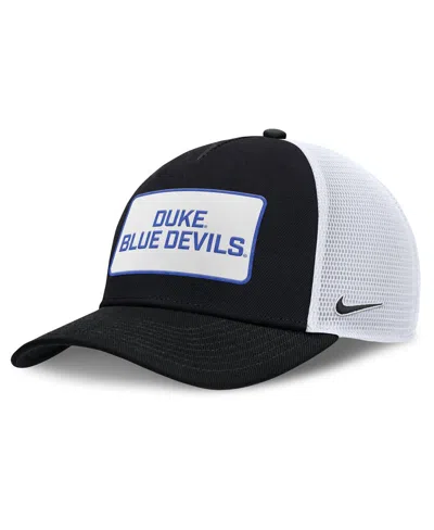 Nike Men's Black/white Duke Blue Devils 2025 On-field Rise Patch Trucker Adjustable Hat