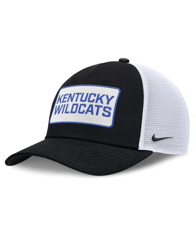NIKE MEN'S BLACK/WHITE KENTUCKY WILDCATS 2025 ON-FIELD RISE PATCH TRUCKER ADJUSTABLE HAT