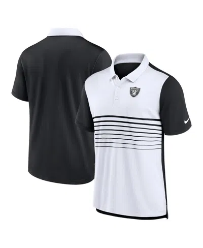Nike Men's Black/white Las Vegas Raiders Fashion Performance Polo