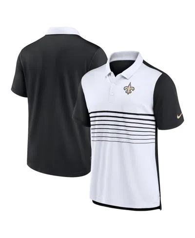 Nike Men's Black/white New Orleans Saints Fashion Performance Polo In Black,white
