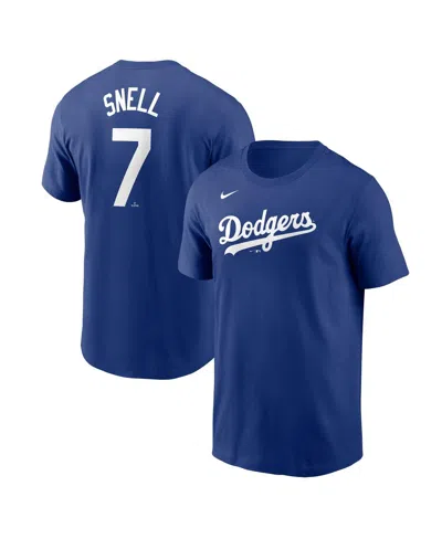 Nike Men's Blake Snell Blue Los Angeles Dodgers Fuse Name Number T-shirt