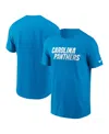 Nike Men's Blue Carolina Panthers Primetime Wordmark Essential T-shirt In Blue