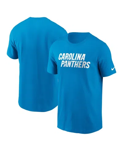 Nike Men's Blue Carolina Panthers Primetime Wordmark Essential T-shirt