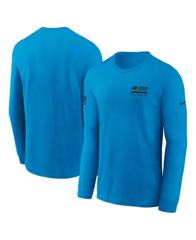 NIKE MEN'S BLUE CAROLINA PANTHERS SIDELINE PERFORMANCE LONG SLEEVE T-SHIRT