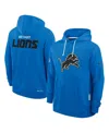 Nike Blue Detroit Lions Sideline Initial Home Performance Pullover Hoodie In Blue