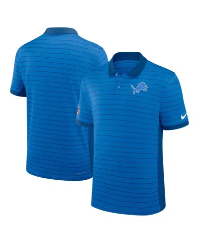 Nike Men's Blue Detroit Lions Sideline Victory Stripe Performance Polo Shirt