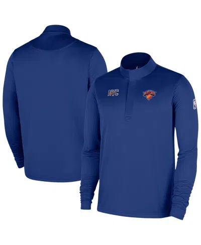 Nike Men's Blue New York Knicks 2025/26 City Edition Remix Authentic Coaches Dri-fit Half-zip Sweatshirt