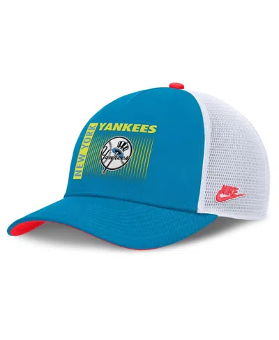 Nike Men's Blue New York Yankees Neon 90s Rise Structured Performance Adjustable Trucker Hat