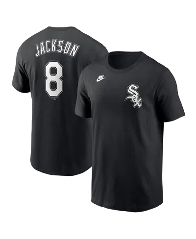 NIKE MEN'S BO JACKSON BLACK CHICAGO WHITE SOX COOPERSTOWN COLLECTION FUSE NAME NUMBER T-SHIRT