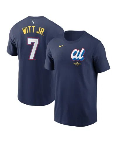 Nike Men's Bobby Witt Jr. Navy American League 2025 All-star Edition Name Number T-shirt In Blue