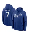 Nike Men's Bobby Witt Jr. Royal Kansas City Royals Player Name Number Club Fleece Pullover Hoodie In Blue