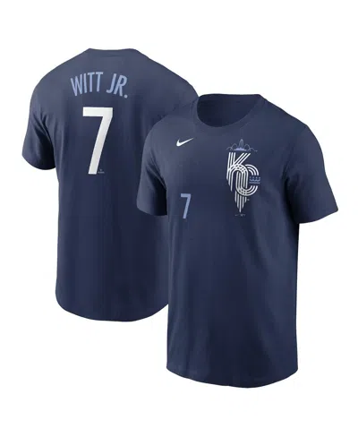 Nike Men's Bobby Witt Jr. Navy Kansas City Royals City Connect Fuse Name Number T-shirt