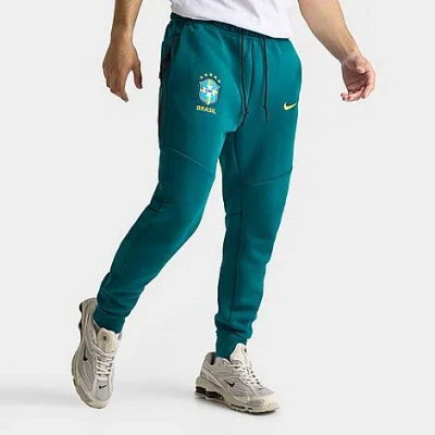 Nike Men's Brazil Soccer Tech Fleece Jogger Pants In Green