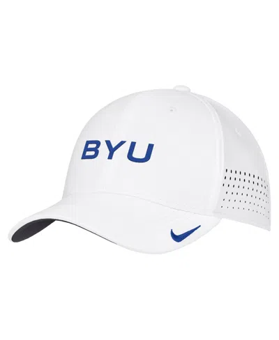 Nike Men's Brigham Young Cougars Byu Sideline Stretch-fit Structured Baseball Cap In White
