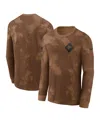 Nike Men's Brown Baltimore Ravens Salute To Service Long Sleeve T-shirt In Brown