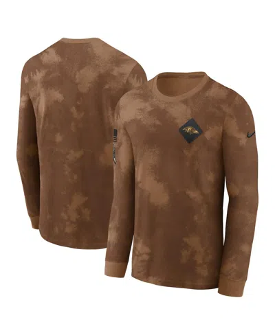 Nike Men's Brown Baltimore Ravens Salute To Service Long Sleeve T-shirt