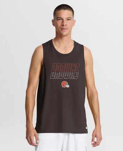 Nike Men's Brown Cleveland Browns Kickoff Miler Dri-fit Tank Top