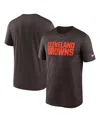 Nike Brown Cleveland Browns Primetime Wordmark Essential T-shirt In Black