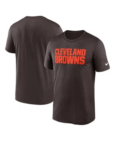 NIKE MEN'S BROWN CLEVELAND BROWNS PRIMETIME LEGEND WORDMARK PERFORMANCE T-SHIRT