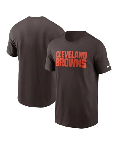 NIKE MEN'S BROWN CLEVELAND BROWNS PRIMETIME WORDMARK ESSENTIAL T-SHIRT