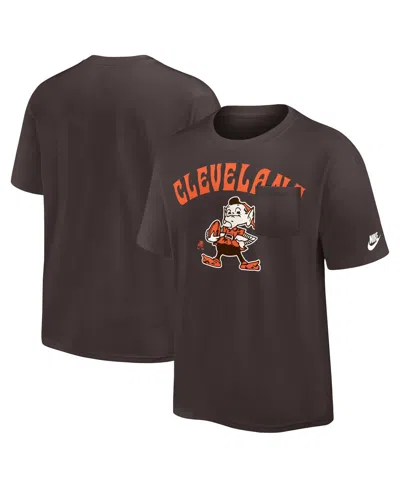 Nike Men's Brown Cleveland Browns Rewind Heavy Max90 Pocket T-shirt