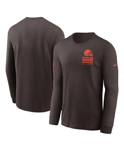 Nike Men's Brown Cleveland Browns Sideline Performance Long Sleeve T-shirt