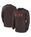 Nike Brown Cleveland Browns Sideline Player Performance Long Sleeve T-shirt In Brown