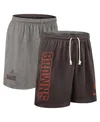 Nike Men's Brown Cleveland Browns Sideline Reversible Performance Shorts In Brown