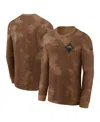Nike Men's Brown Baltimore Ravens Salute To Service Long Sleeve T-shirt In Brown