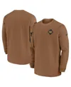 Nike Men's Brown/tan Cleveland Browns Salute To Service Pullover Sweatshirt In Brown