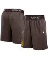 Nike Men's Brown San Diego Padres Authentic Collection Performance Knit Shorts In Brown