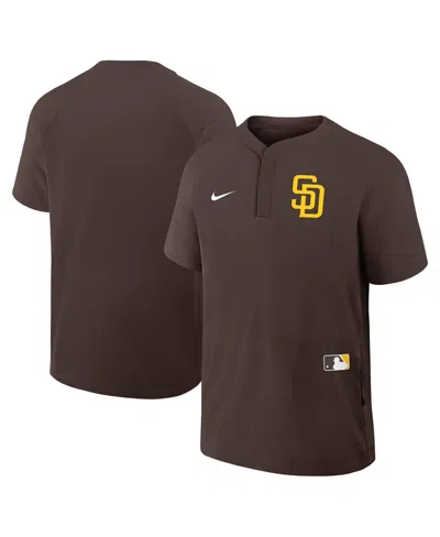 Nike Men's Brown San Diego Padres Authentic Collection Raglan Short Sleeve Windshirt