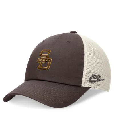 Nike Men's Brown San Diego Padres Cooperstown Collection Rewind Club Trucker Adjustable Hat In Bar Blight
