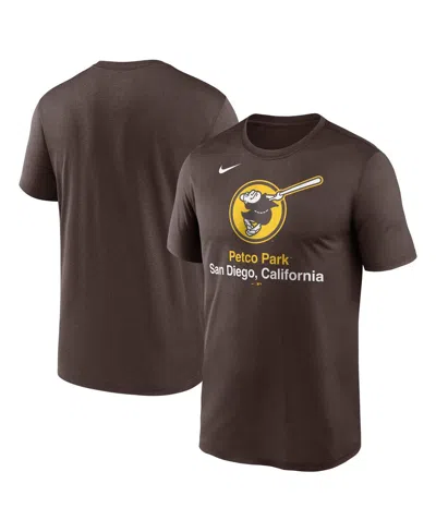 NIKE MEN'S BROWN SAN DIEGO PADRES STADIUM LEGEND PERFORMANCE T-SHIRT