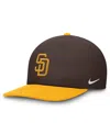 Nike Men's Brown/gold San Diego Padres Evergreen Two-tone Snapback Hat In Brown,gold
