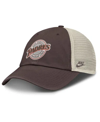 Nike Men's Brown/natural San Diego Padres Cooperstown Collection Club Trucker Adjustable Hat In Brown,natural