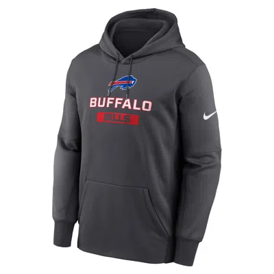 Nike Men's Buffalo Bills Toss Sweep Menâs  Therma Nfl Pullover Hoodie In Black